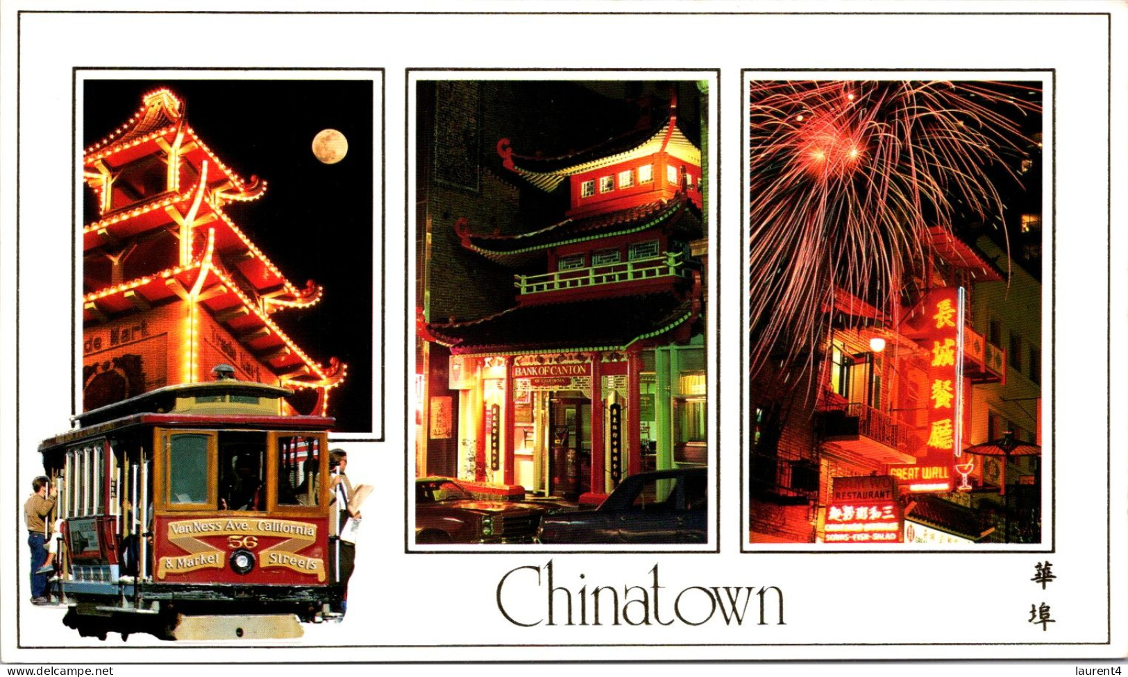 19-8-2023 (2 T 55) USA - San Francisco (19 X 11 Cm) Chinatown  (with Tramway - Trolley-car) - San Francisco