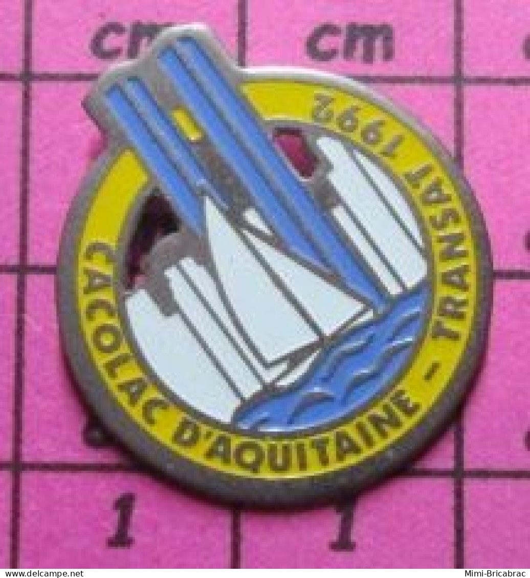 313d Pin's Pins / Beau Et Rare / SPORTS / VOILE VOILIER CACOLAC D'AQUITAINE TRANSAT 92 TWIN TOWERS WORLD TRADE - Sailing, Yachting