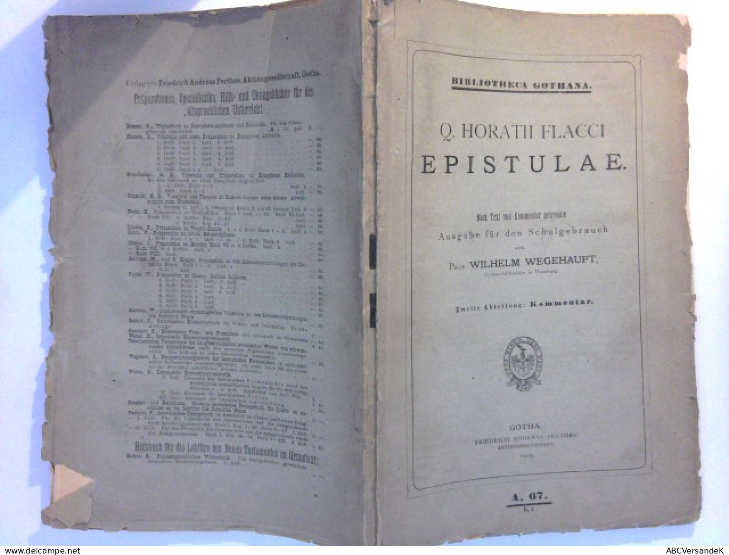 Q. Horatii Flacci - Epistulae - Ausgabe Für Den Schulgebrauch - Zweite Abteilung : Kommentar - School Books