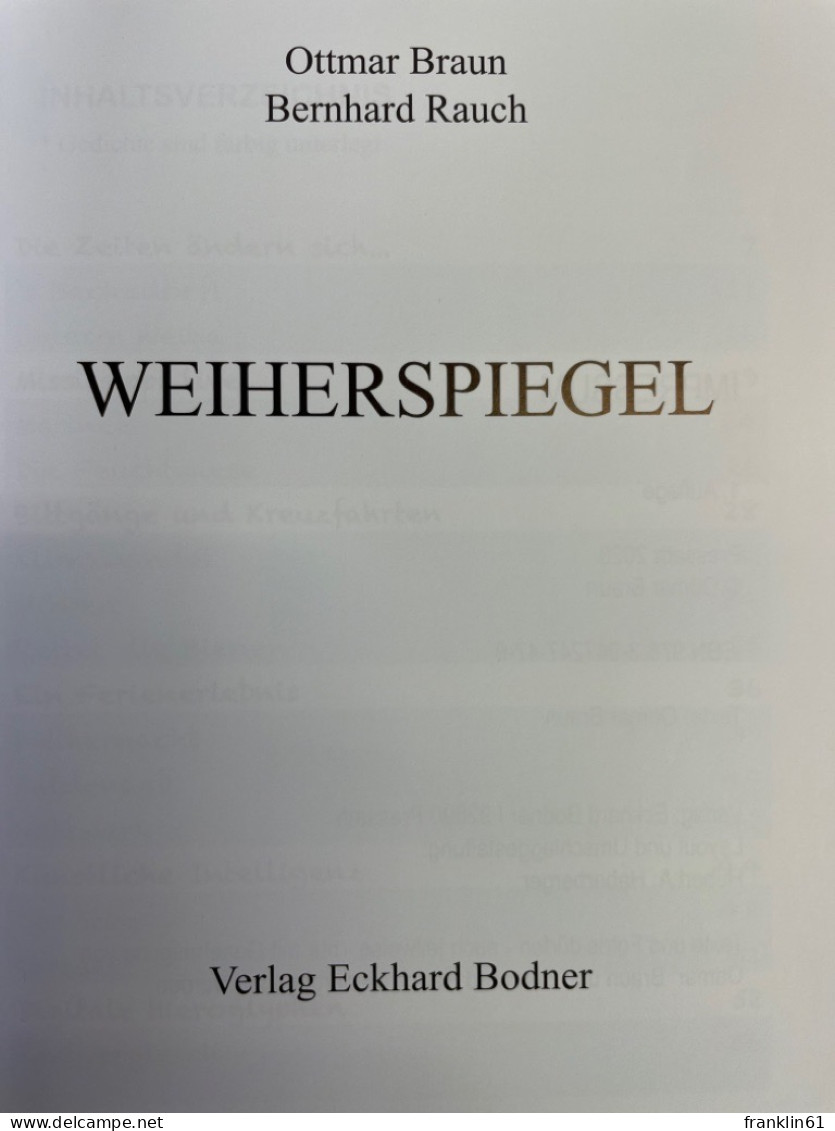 Weiherspiegel. - Poems & Essays