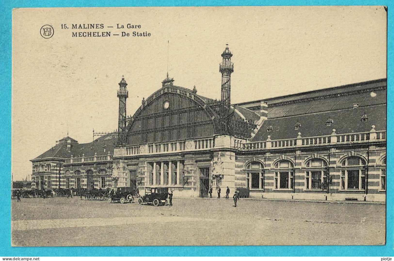 * Mechelen - Malines (Antwerpen) * (Cliché F. Walschaerts, Nr 15) La Gare, De Statie, Bahnhof, Oldtimer Car, Unique - Malines