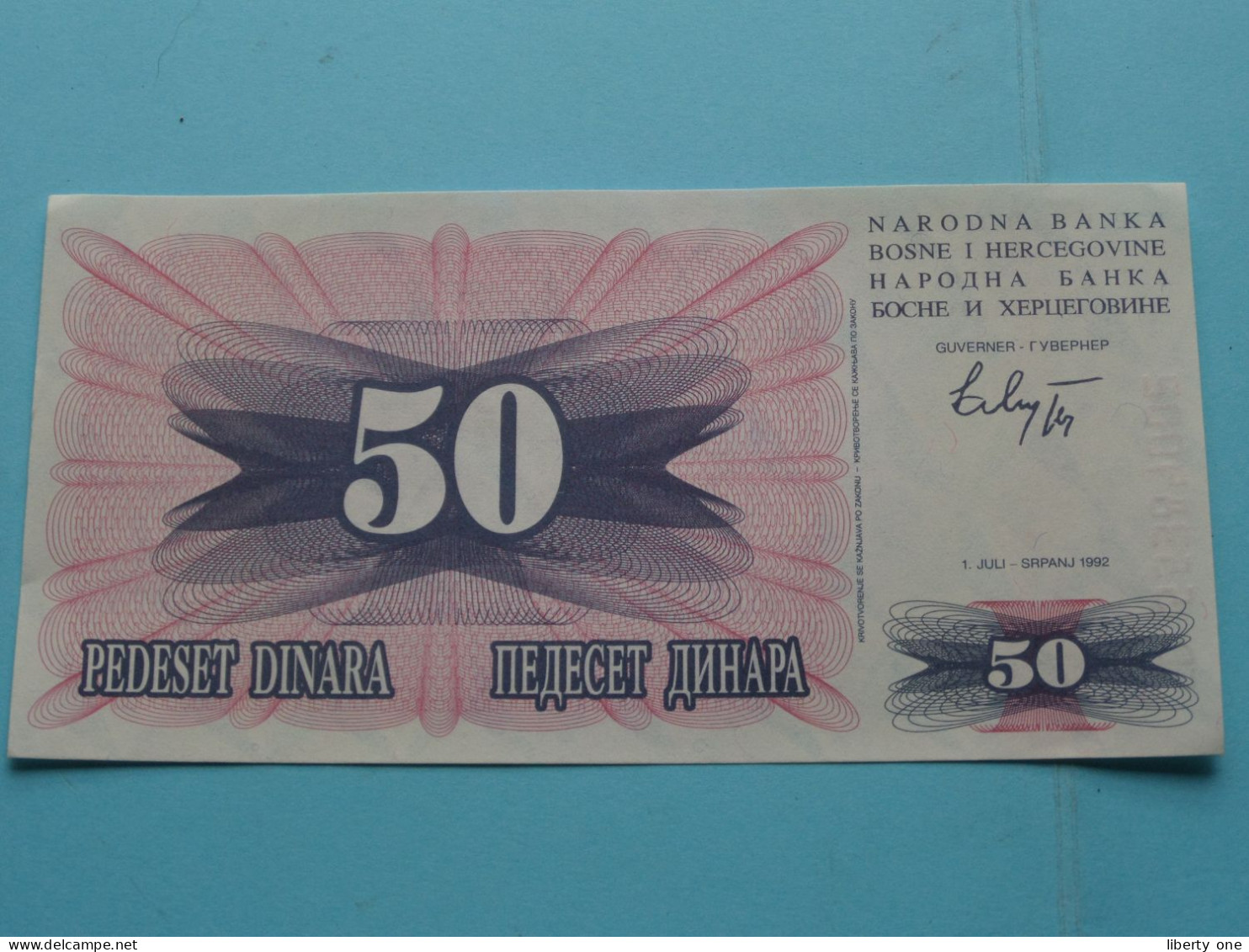 50 Pedeset Dinara > Bosnia Herzegovina - 1992 ( Zie/voir Photo / See Scans ) XF Circulated ! - Bosnien-Herzegowina