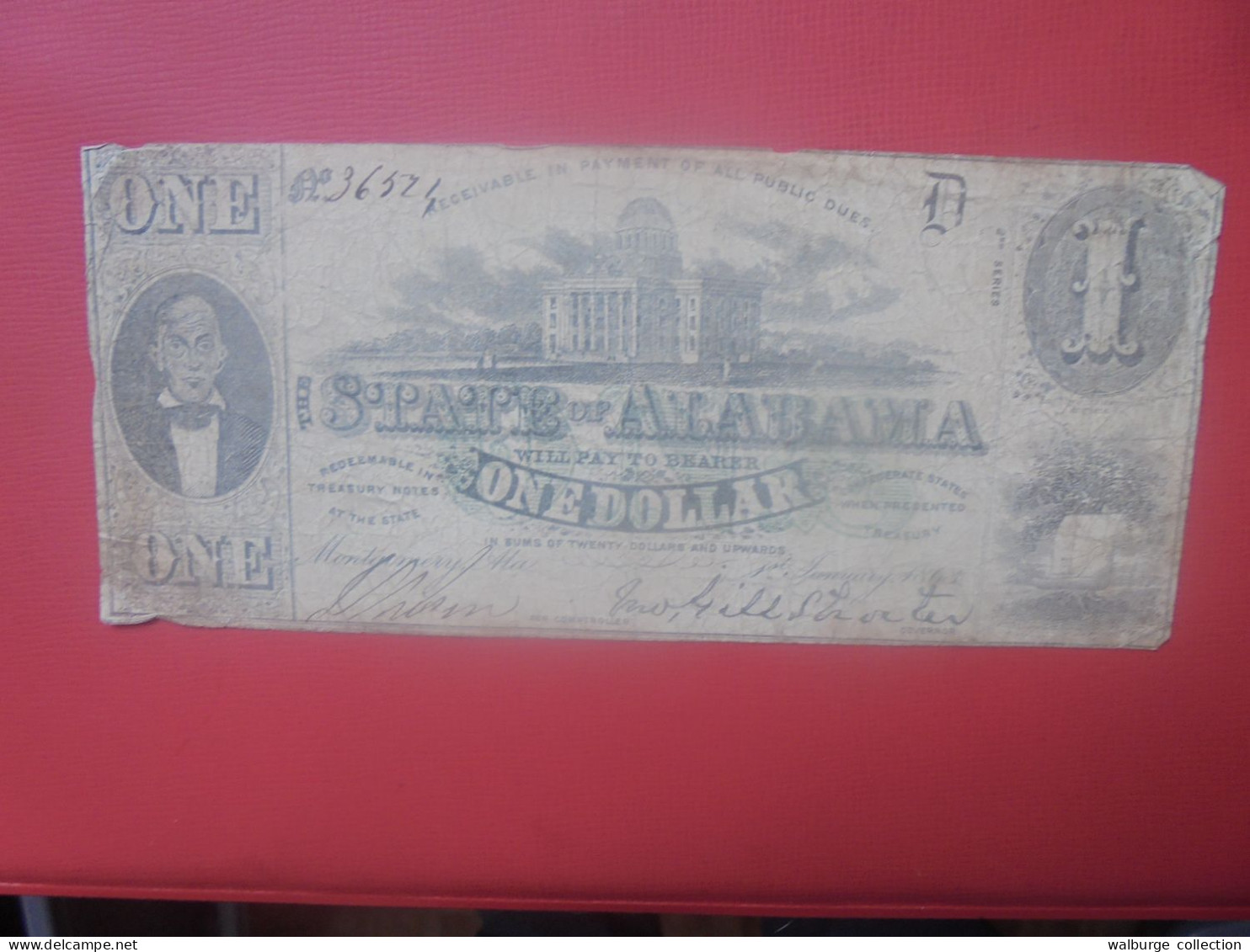 ALABAMA 1$ 1863 Circuler  (B.30) - Devise De La Confédération (1861-1864)