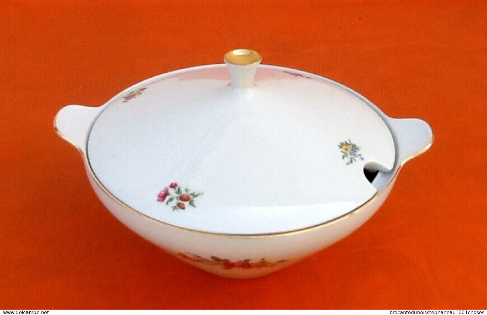 Soupière à décor floral  Jahre 100  Porcelaine Bareuther Waldsassen   Bavaria