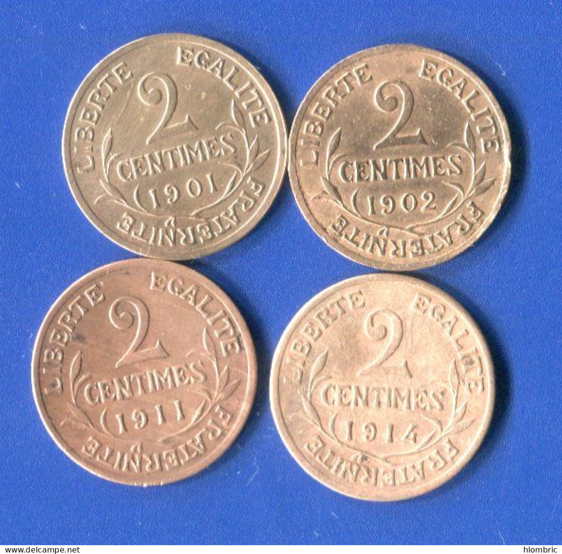 2 Cents  1901 +1902 +1911 +1914 - 2 Centimes