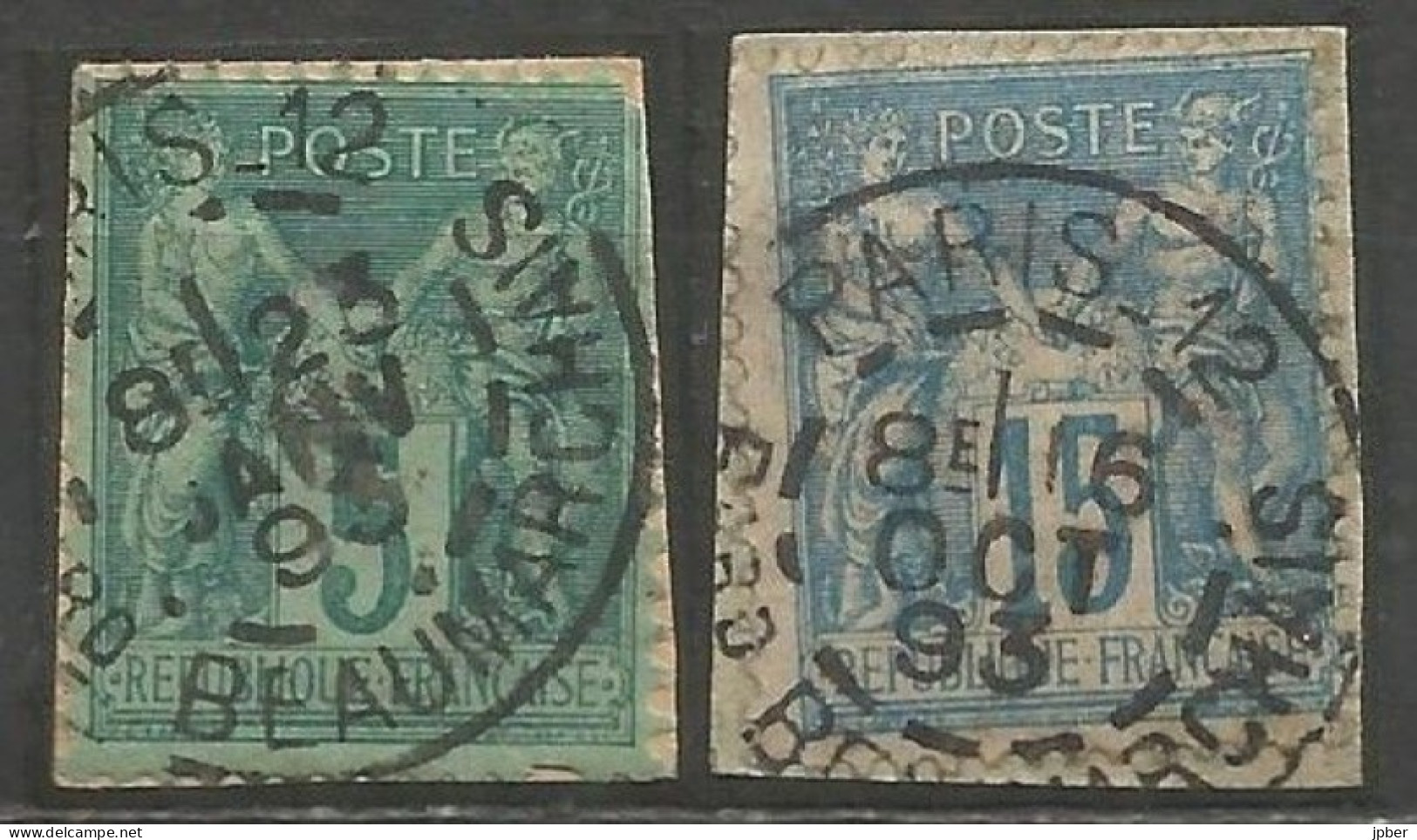 France - Sage - Quartiers De Paris - Cachet Type A2 AVEC N° Bureau - "PARIS 12 Bard BEAUMARCHAIS" - 1876-1898 Sage (Type II)