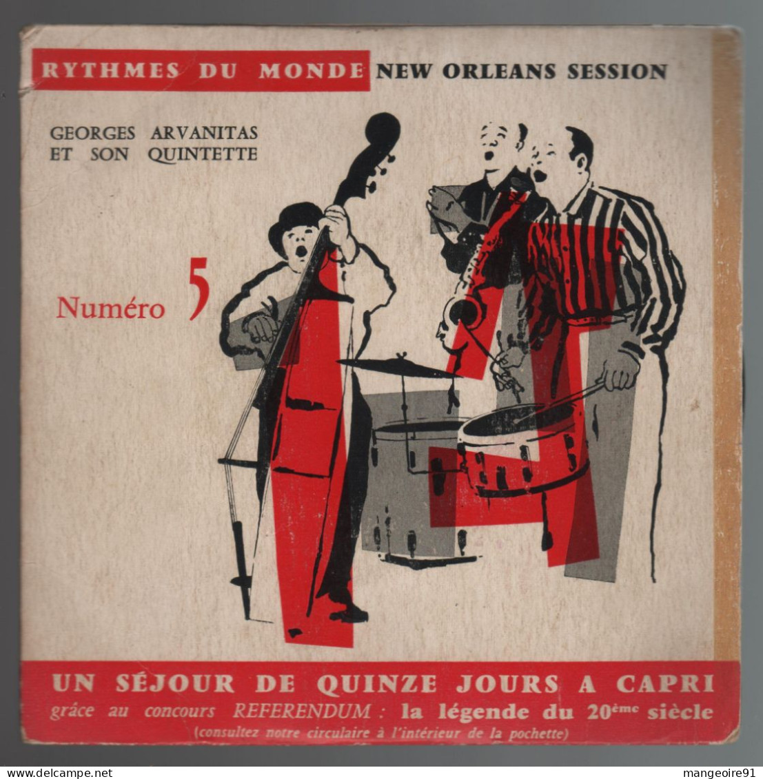 Disque 45 Tours Georges Arvanitas Et Son Quintette - Jazz - New Orléans Session - Jazz