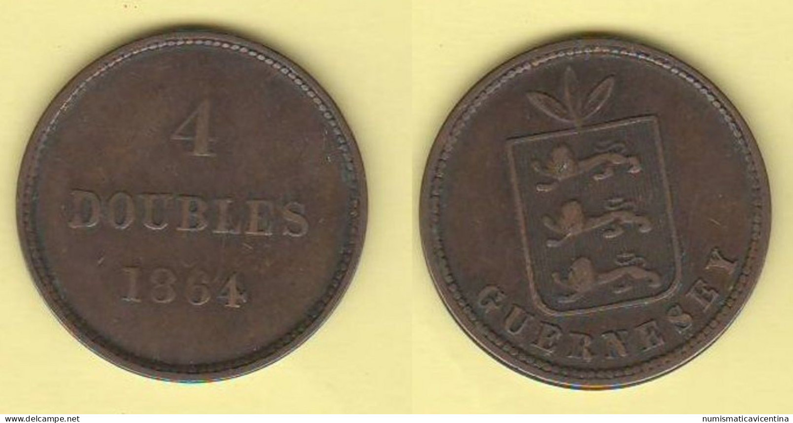 Guernsey Guernesey 4 Doubles 1864 - Guernesey