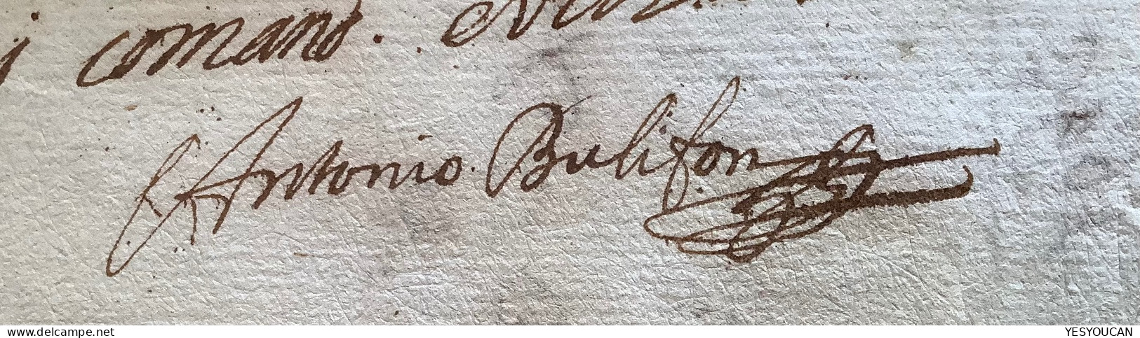 ANTONIO BULIFON 1693 NAPOLI(autografo Cronista&editore)lettera Prefilatelia>LIVORNO, FRANCA ROMA (Italia Italy Autograph - Nápoles