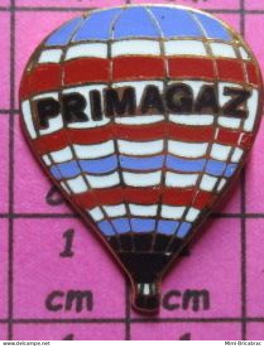 313C Pin's Pins / Beau Et Rare / MONTGOLFIERES / BALLON LIBRE TRICOLORE PRIMAGAZ - Montgolfières