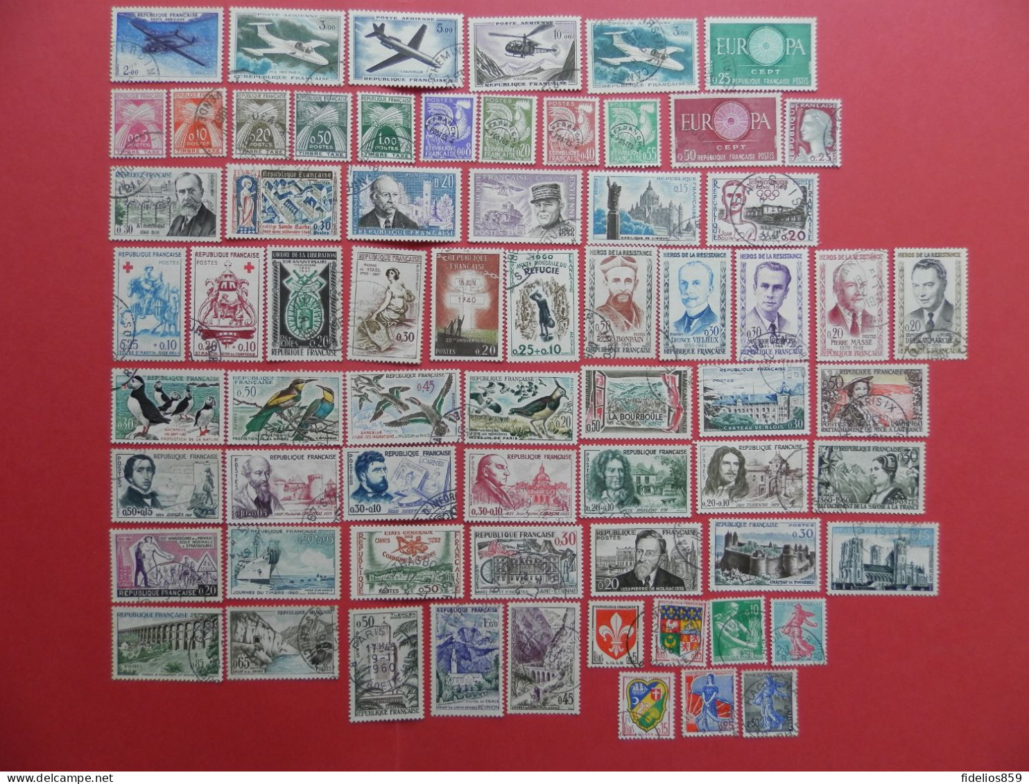 FRANCE : ANNEE COMPLETE 1960 SOIT 66 TIMBRES OBLITERES QUALITE LUXE (VOIR PHOTOS) - 1960-1969