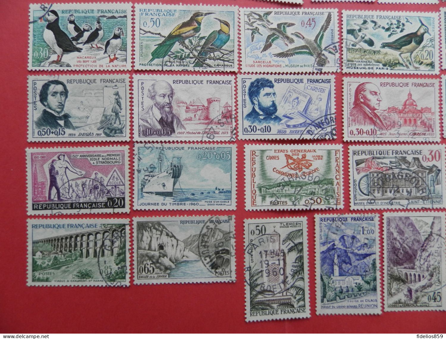 FRANCE : ANNEE COMPLETE 1960 SOIT 66 TIMBRES OBLITERES QUALITE LUXE (VOIR PHOTOS) - 1960-1969