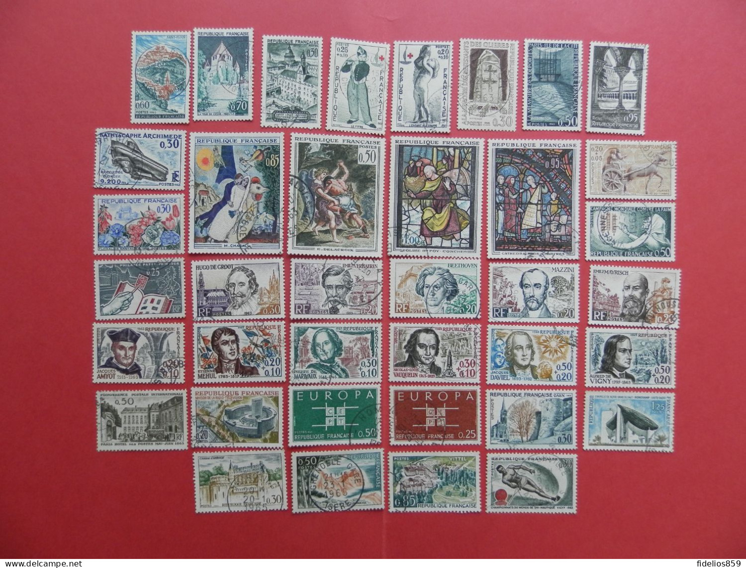 FRANCE : ANNEE COMPLETE 1963 SOIT 38TIMBRES OBLITERES QUALITE LUXE (VOIR PHOTOS) - 1960-1969