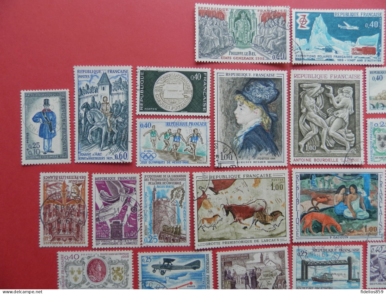 FRANCE : ANNEE COMPLETE 1968 SOIT 40TIMBRES OBLITERES QUALITE LUXE (VOIR PHOTOS) - 1960-1969