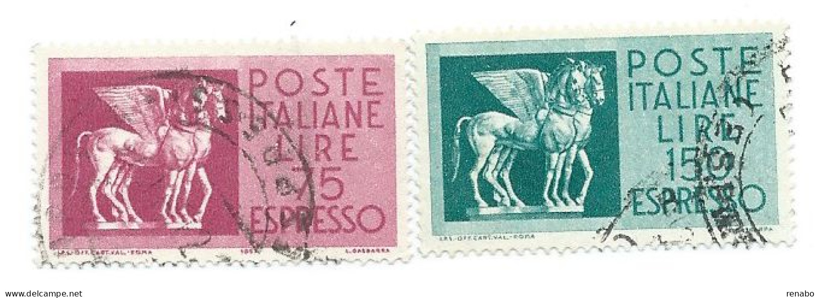 Italia 1958/66 ; Espressi :cavalli Alati , Serie Completa. Usati. - Express-post/pneumatisch