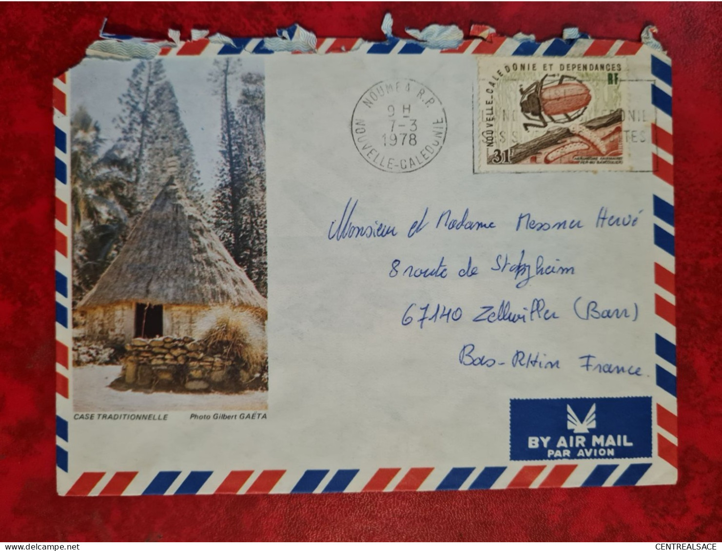 LETTRE NOUVELLE CALEDONIE 1978 NOUMEA  CASE TRADITIONNELLE - Covers & Documents