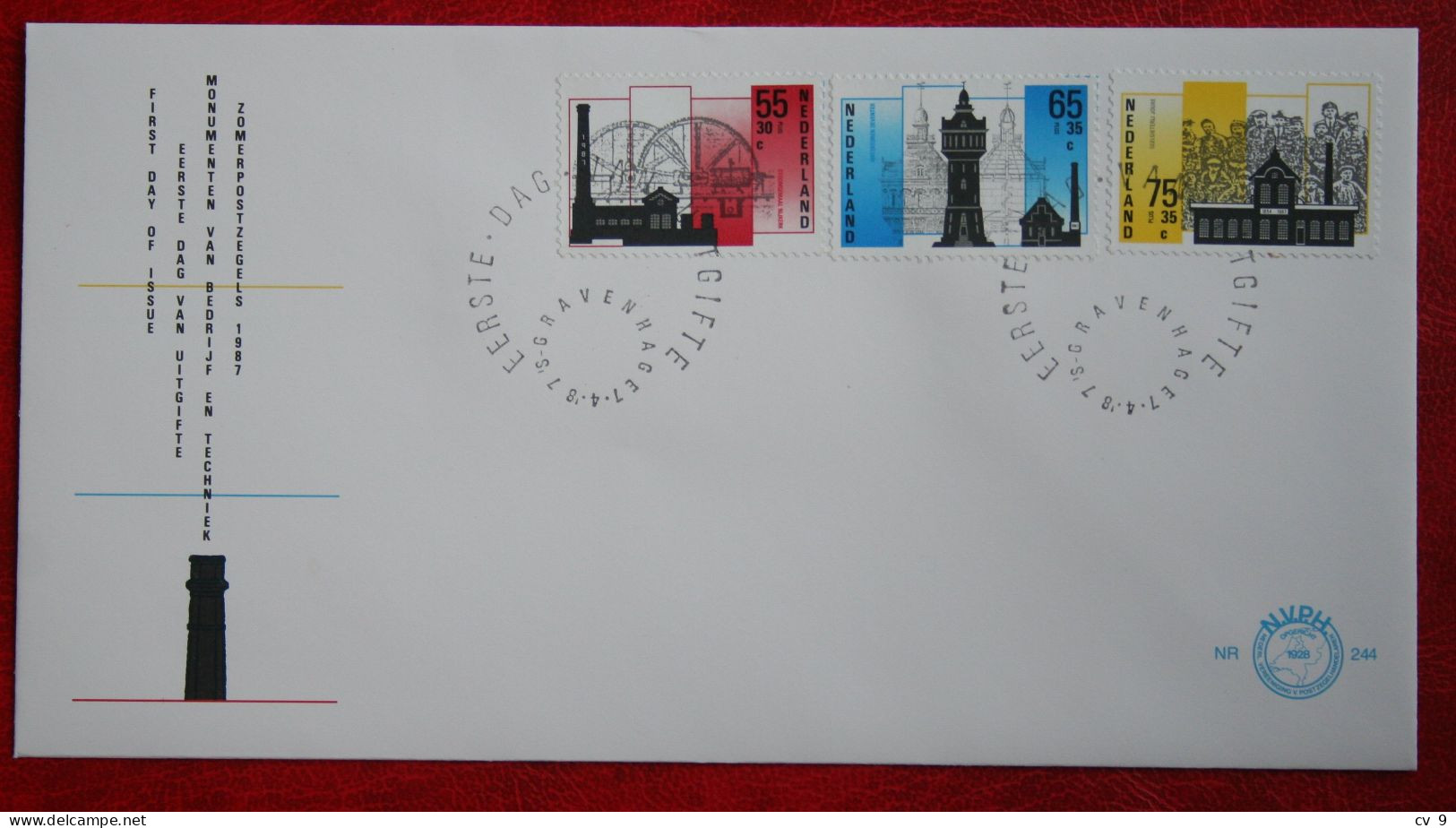 FDC E244 244 Zomerzegels Summer Sommer NVPH 1372-1374 1987 Without Address NEDERLAND NIEDERLANDE NETHERLANDS - FDC