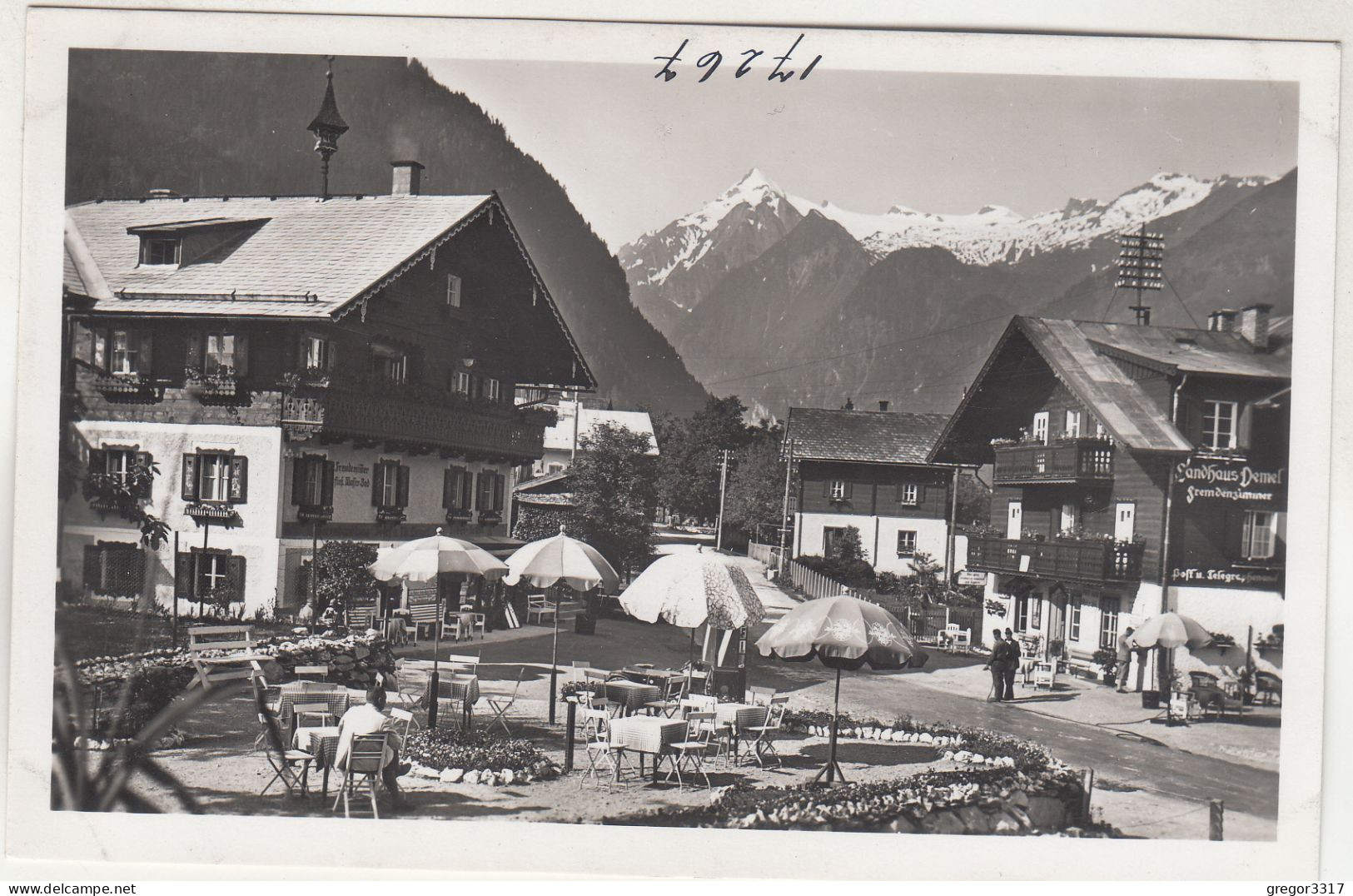 D3551) KAPRUN - Landhäuser DEMEL Gastgarten - Straße Personen ALT ! - Kaprun