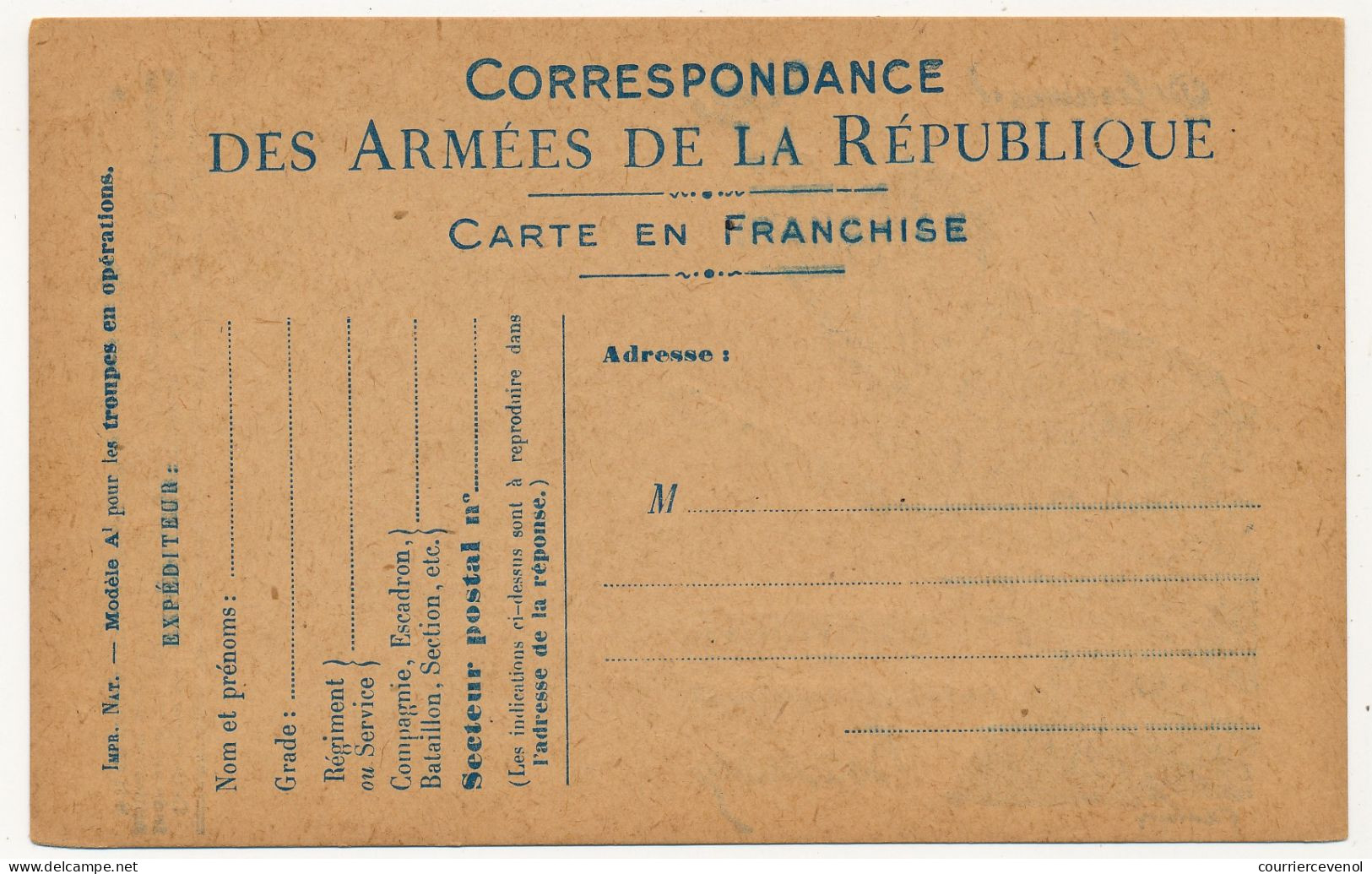 Carte FM Officielle - Correspondance Des Armées De La République, Verso Illustré "On Les Aura" (Faivre) - Briefe U. Dokumente