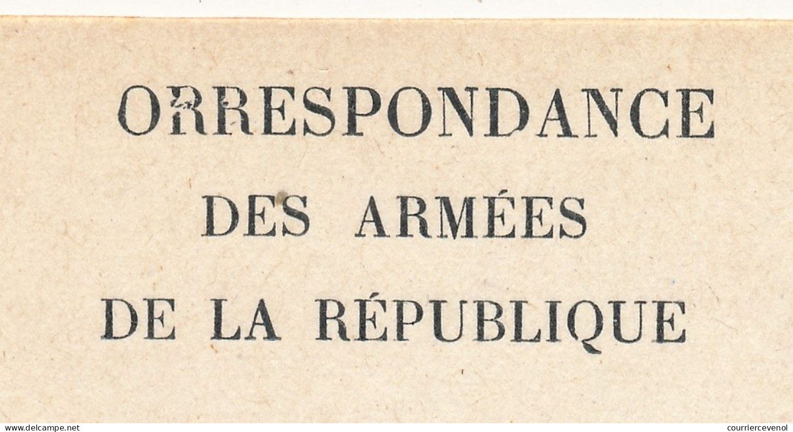 CPFM Officielle -  Orrespondance Des Armées De La République, Drapeaux Stern Pour Civils Mod B, Variété Manque C - Lettres & Documents