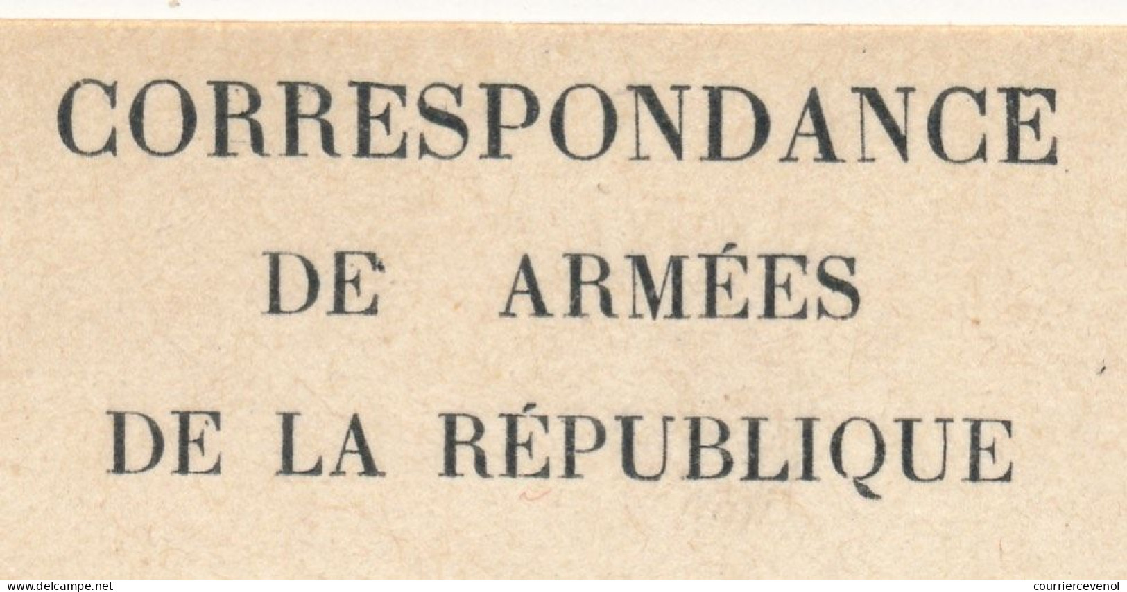 CPFM Officielle - Correspondance Des Armées De La République, Drapeaux Stern Pour Civils Mod B, Variété "de Armées..." - Covers & Documents