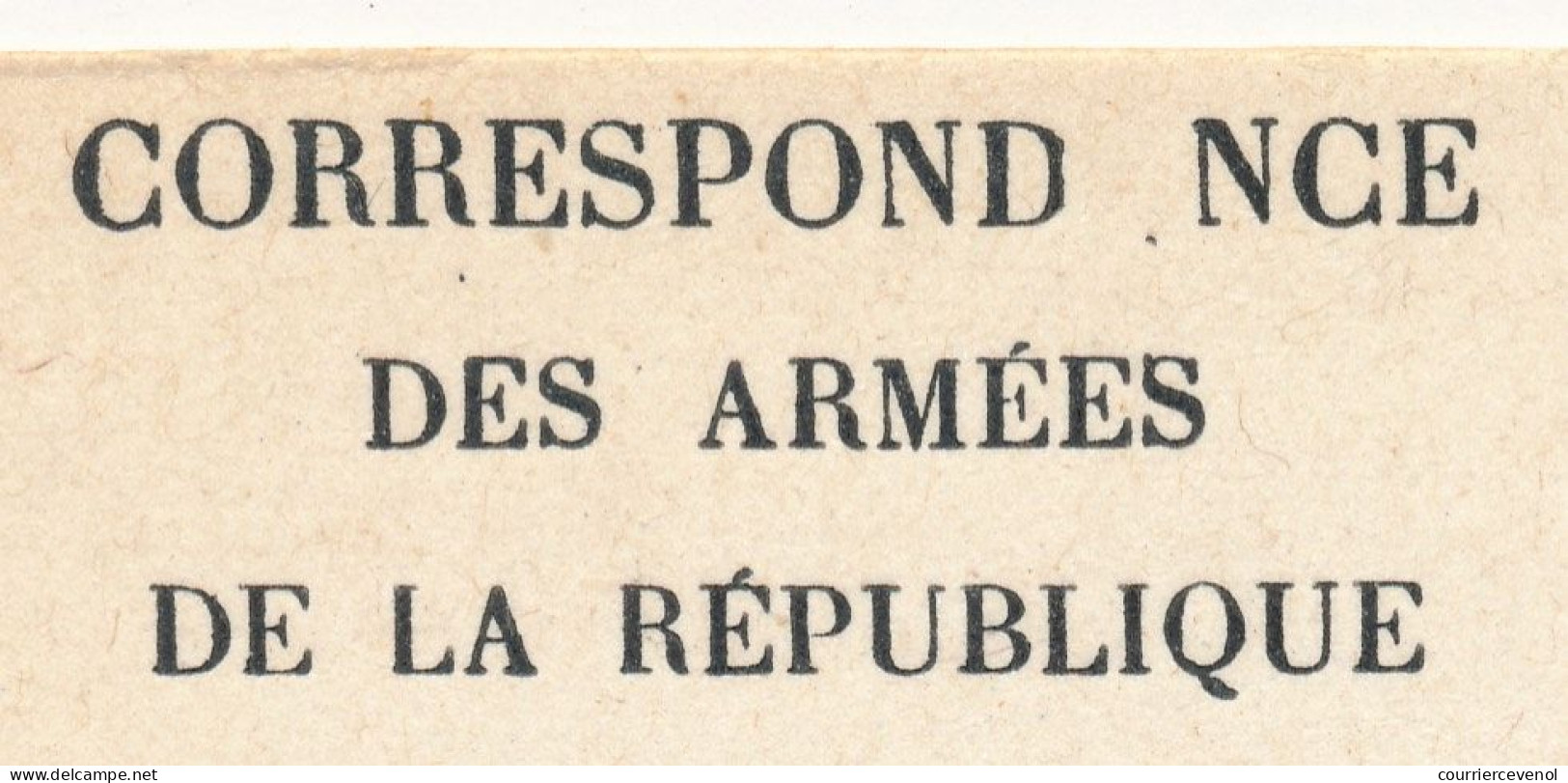 CPFM Officielle - Correspond Nce Des Armées De La République, Drapeaux Stern Pour Civils Mod B, Variété Manque Le A ... - Covers & Documents