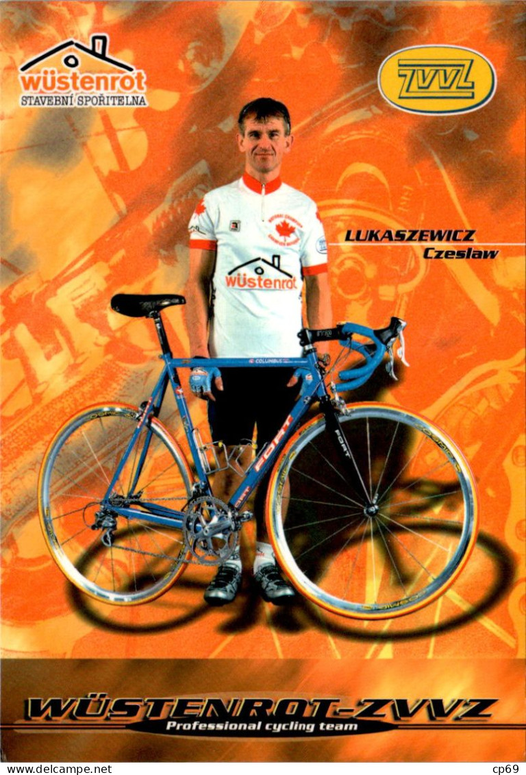 Carte Cyclisme Cycling Ciclismo サイクリング Format Cpm Equipe Cyclisme Pro Wüstenrot-ZVVZ 2000 Lukaszewicz Czeslaw Canada - Cyclisme