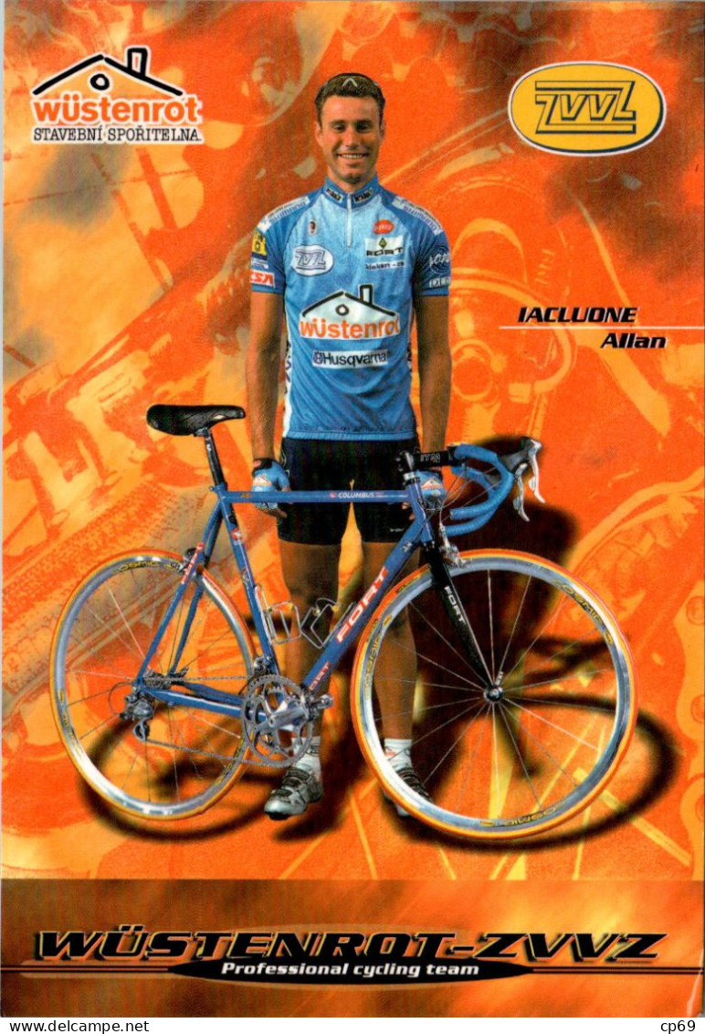 Carte Cyclisme Cycling Ciclismo サイクリング Format Cpm Equipe Cyclisme Pro Wüstenrot-ZVVZ 2000 Iacuone Allan Australie B.Etat - Cycling