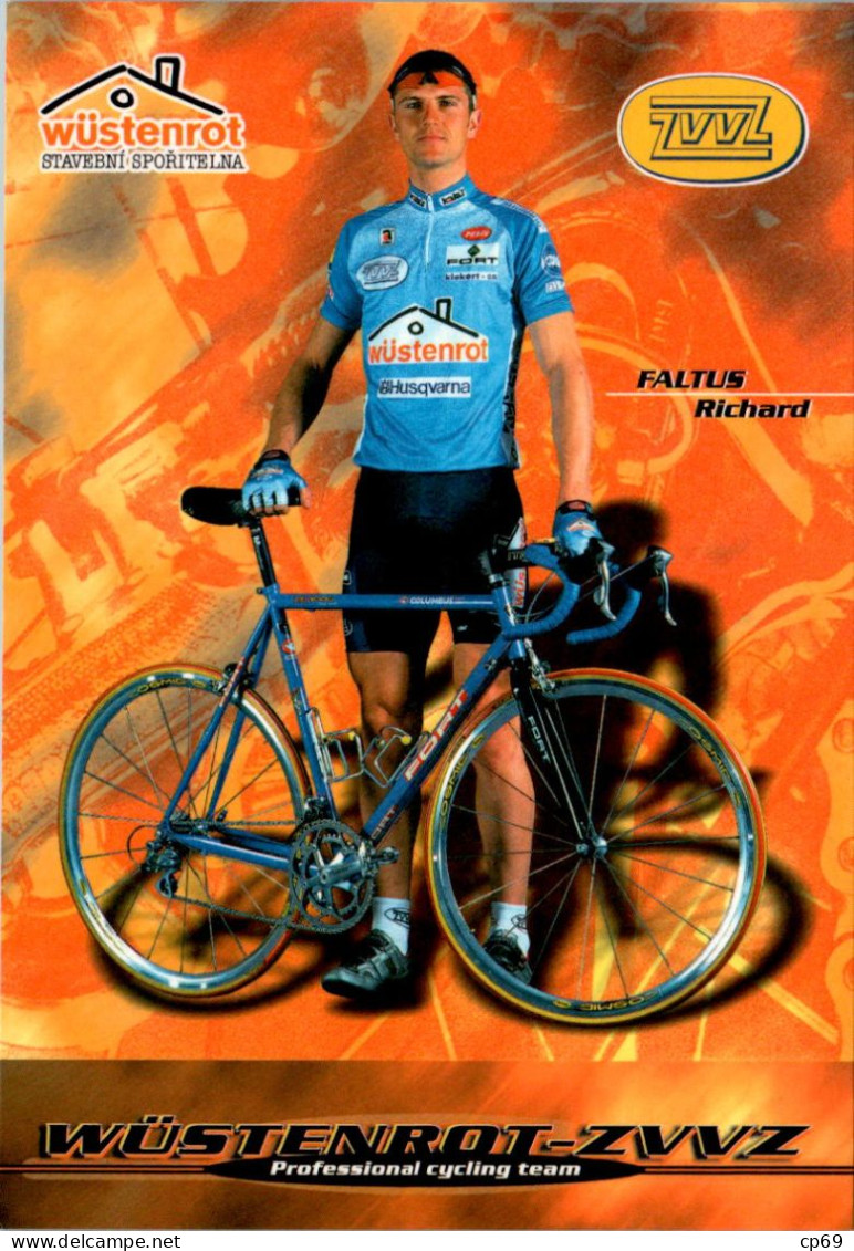 Carte Cyclisme Cycling Ciclismo サイクリング Format Cpm Equipe Cyclisme Pro Wüstenrot-ZVVZ 2000 Richard Faltus Tchèque TB.Etat - Radsport