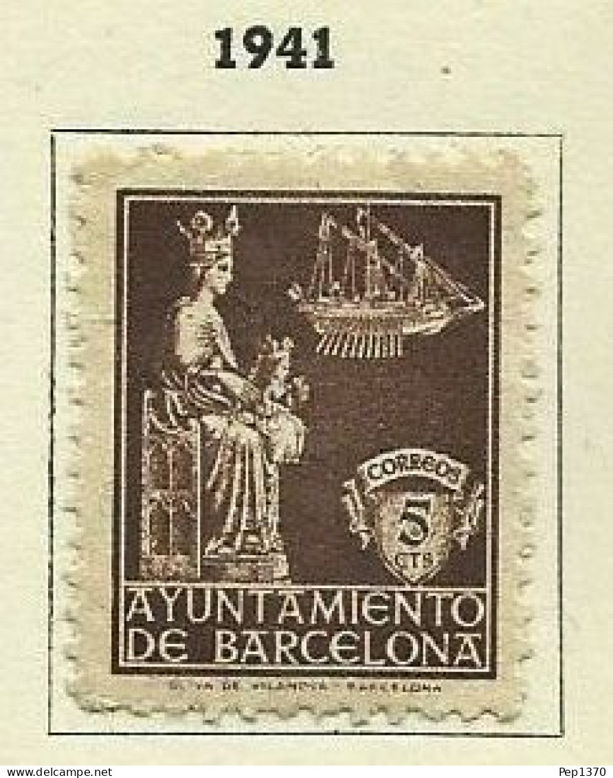 ESPAÑA 1941 - AYUNTAMIENTO DE BARCELONA - VIRGEN DE LA MERCED - EDIFIL 23* - Barcelona
