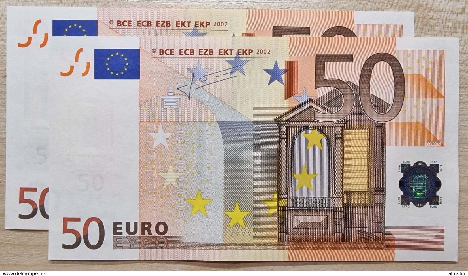 Euronotes FREE SHIPPING 50 Euro 2002 UNC < X >< R036 > Germany - Trichet - 50 Euro