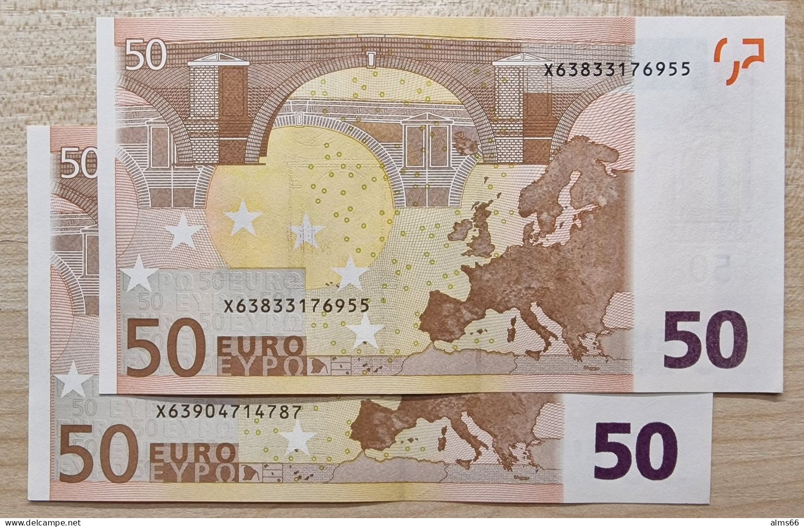 Euronotes FREE SHIPPING 50 Euro 2002 UNC < X >< R036 > Germany - Trichet - 50 Euro