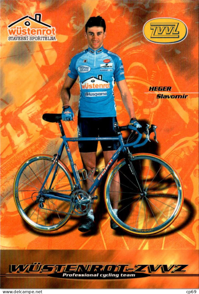 Carte Cyclisme Cycling サイクリング Format Cpm Equipe Cyclisme Pro Wüstenrot-ZVVZ 2000 Slavomir Heger République Tchèque - Cycling