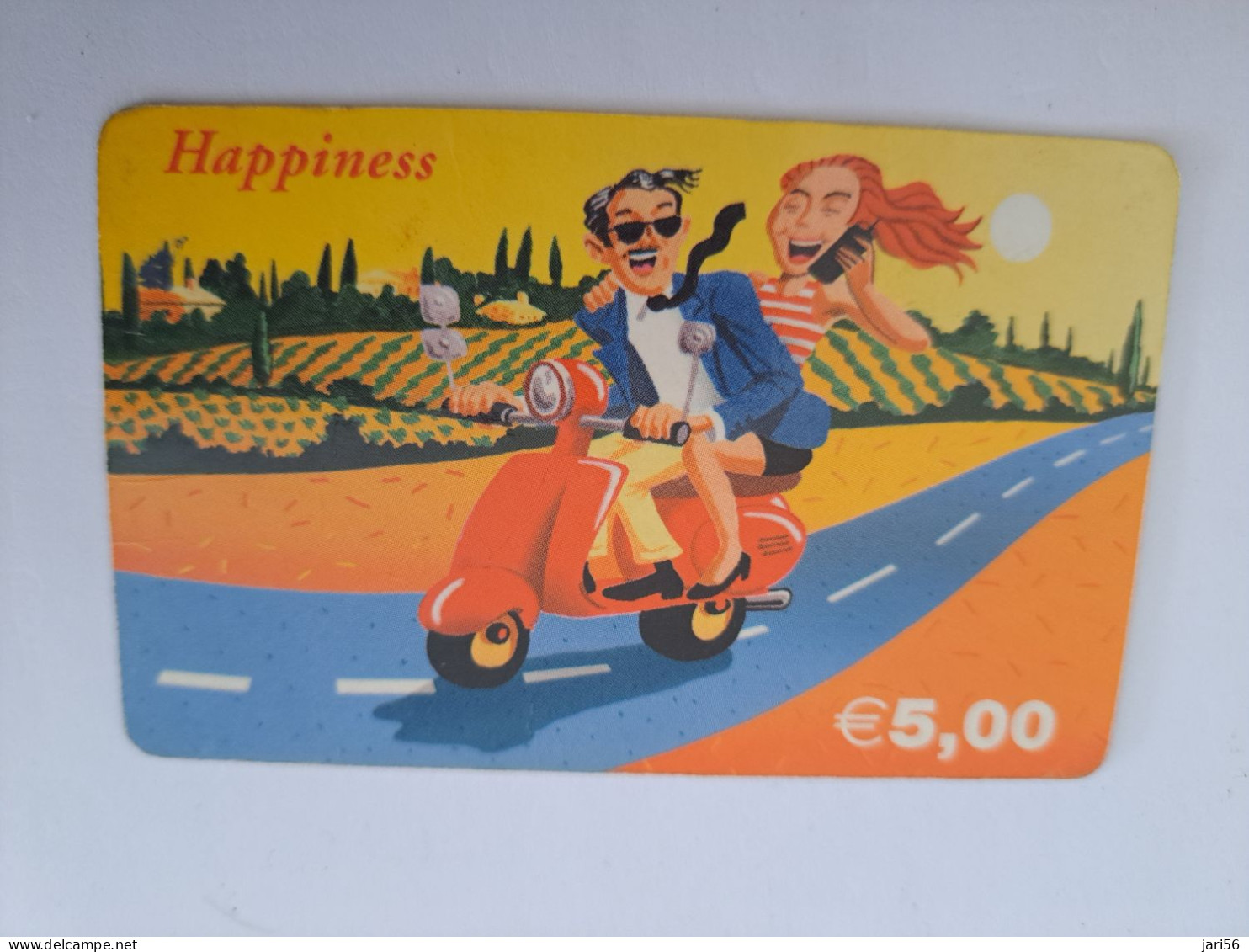 ITALIA  /  /   PREPAIDS CARD/ HAPPINESS/ MAN AND LADY ON SCOOTER / USED CARD    ** 14900** - Otros & Sin Clasificación