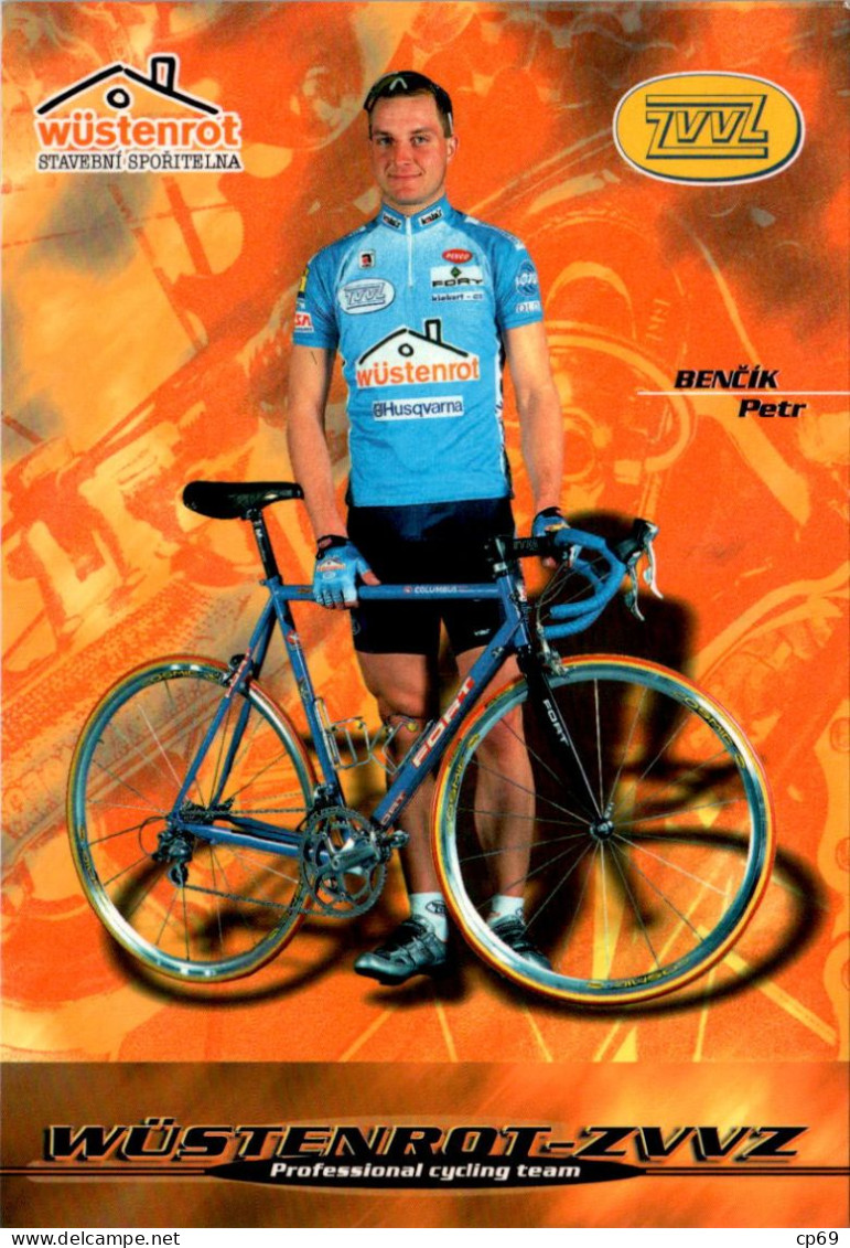 Carte Cyclisme Cycling Ciclismo サイクリング Format Cpm Equipe Cyclisme Pro Wüstenrot-ZVVZ 2000 Petr Benčík Tchèque En TB.Etat - Cyclisme