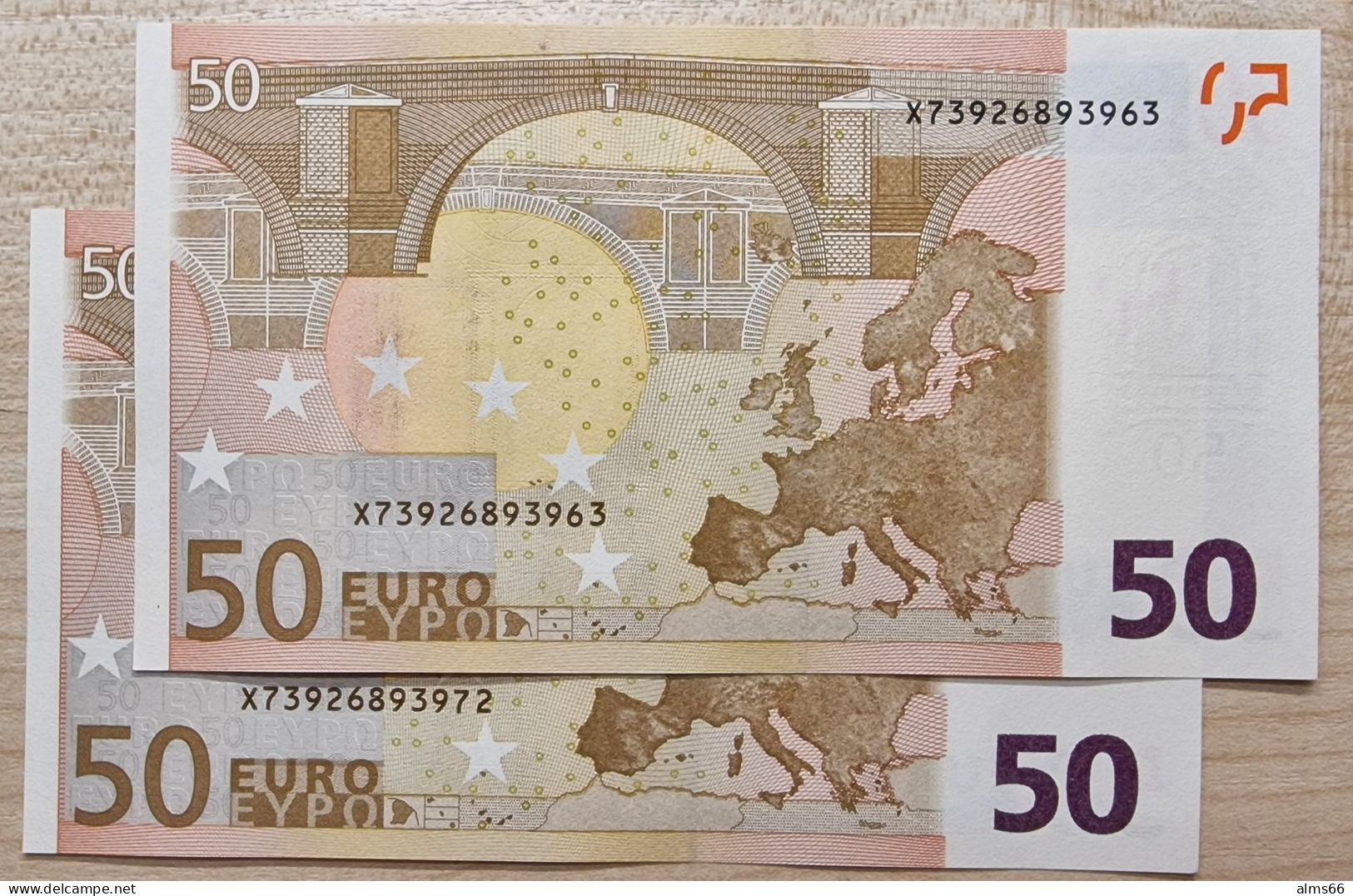 Euronotes FREE SHIPPING 50 Euro 2002 UNC < X >< G032 > Germany - Trichet - 50 Euro