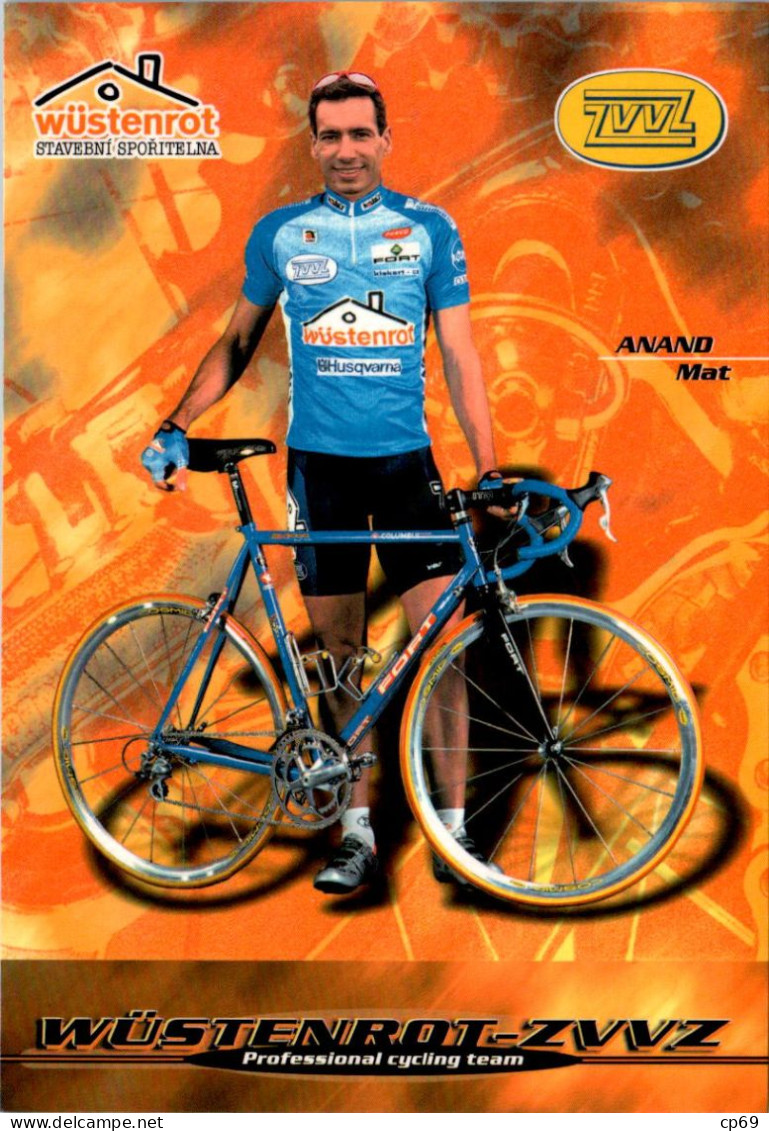 Carte Cyclisme Cycling Ciclismo サイクリング Format Cpm Equipe Cyclisme Pro Wüstenrot-ZVVZ 2000 Matt Anand Canada TB.Etat - Cycling