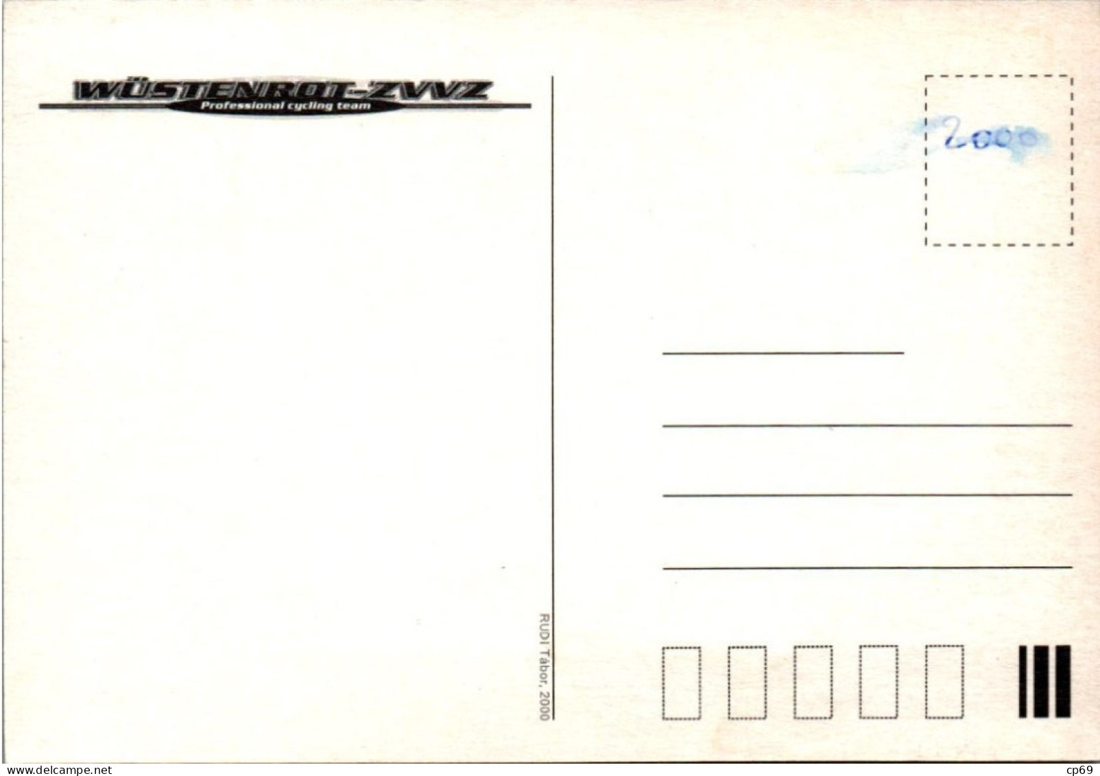 Carte Cyclisme Cycling Ciclismo サイクリング Format Cpm Equipe Cyclisme Pro Wüstenrot-ZVVZ 2000 Matt Anand Canada TB.Etat - Cycling