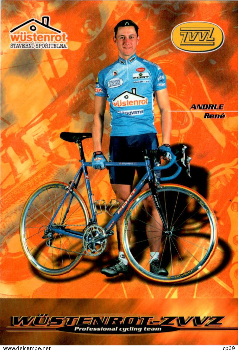 Carte Cyclisme Cycling Ciclismo サイクリング Format Cpm Equipe Cyclisme Pro Wüstenrot-ZVVZ 2000 René Andrle Tchèque TB.Etat - Cyclisme