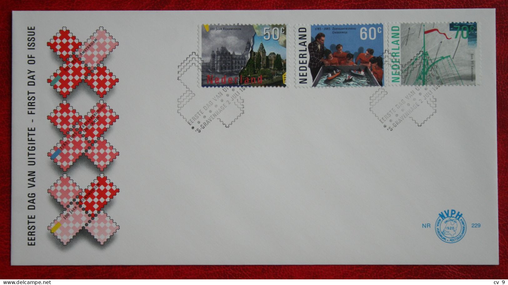 FDC E229 229 AMSTERDAM Ship Boat NVPH 1335-1337 1985 Without Address NEDERLAND NIEDERLANDE NETHERLANDS - FDC