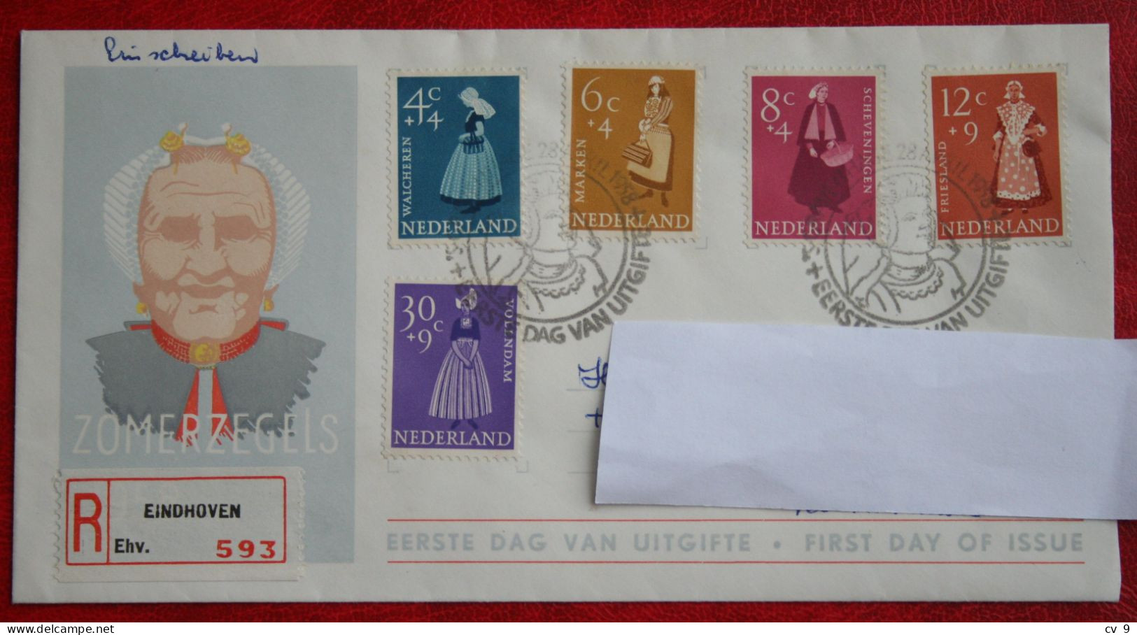 FDC E34 34 Summer Sommer Klederdracht NVPH 707-711 (Mi 712-716) 1958 With Address NEDERLAND NIEDERLANDE NETHERLANDS - FDC