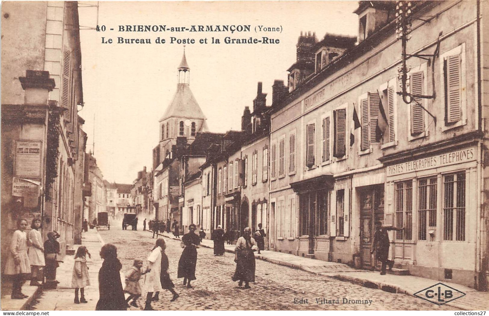 89-BRIENON-SUR-ARMANCON- LE BUREAU DE POSTE ET LA GRANDE RUE - Brienon Sur Armancon