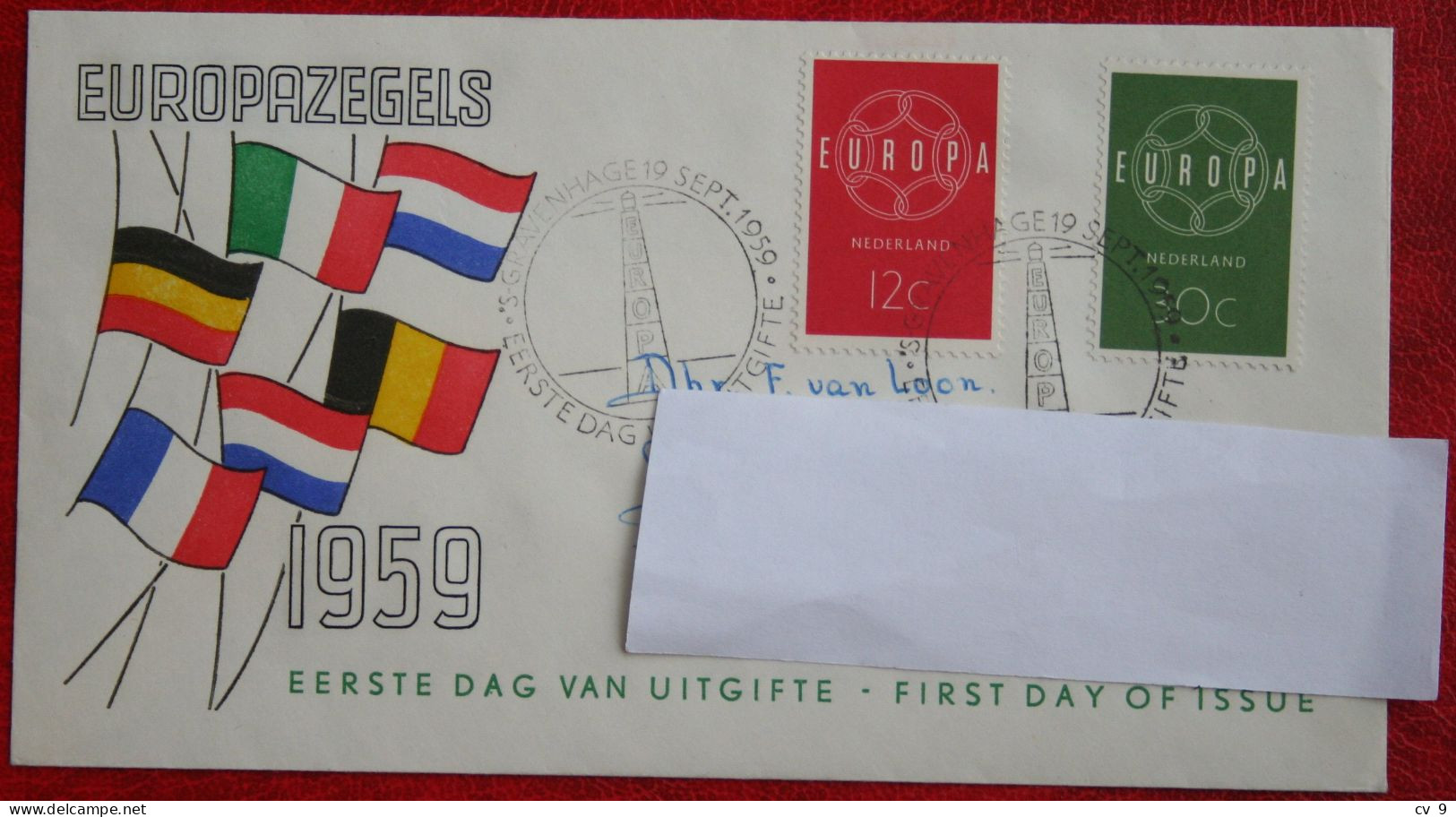FDC E39 39 Europa CEPT NVPH 727-728 (Mi 735-736); 1959 With Address NEDERLAND NIEDERLANDE NETHERLANDS - FDC