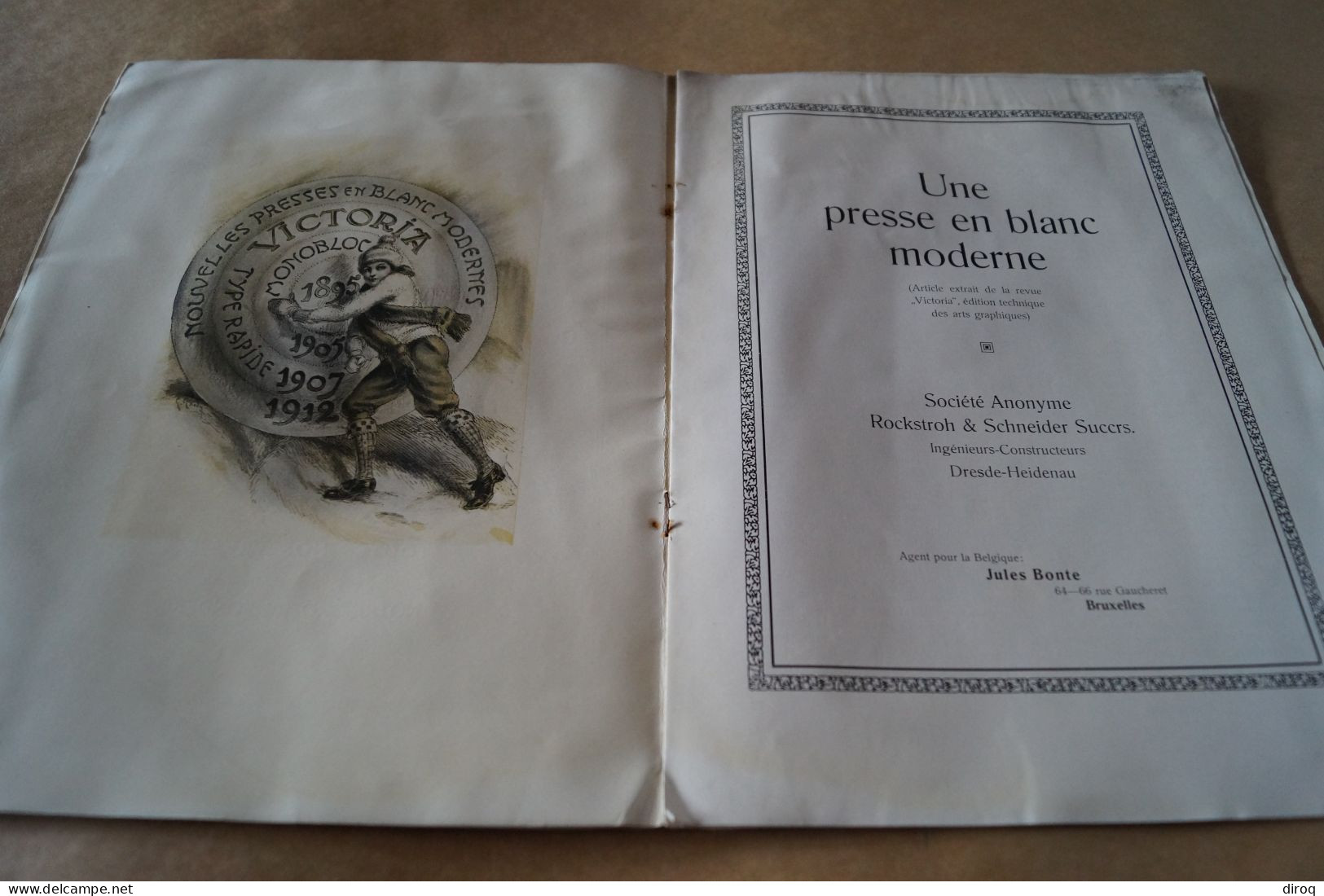 RARE,ancien catalogue 1912,Usine,Presses modernes,Victoria,Rockstroh et Schneider Bruxelles,31,5/24 Cm.20 pages