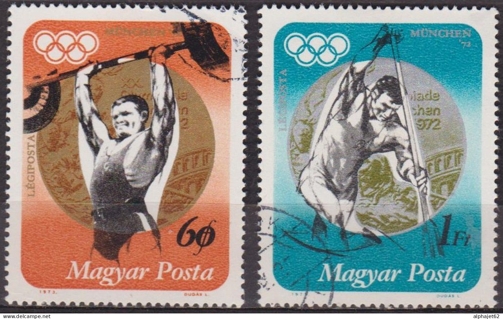 Sports Olympiques - Pentathlon Moderne, Hippisme, Haltérophilie - Canoé - HONGRIE - N° 354-355 - 1973 - Usado
