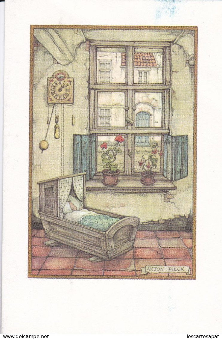 ANTON PIECK - Mignonette Double Naissance Berceau Devant Une Cheminée - Pieck, Anton