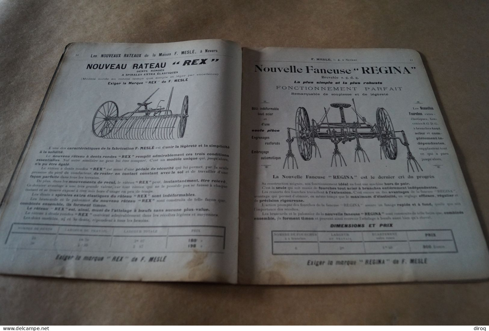 RARE,ancien catalogue 1911,manufacture de machines agricoles F.Meslé (Nevers),32 pages,27 Cm./20,5 Cm.