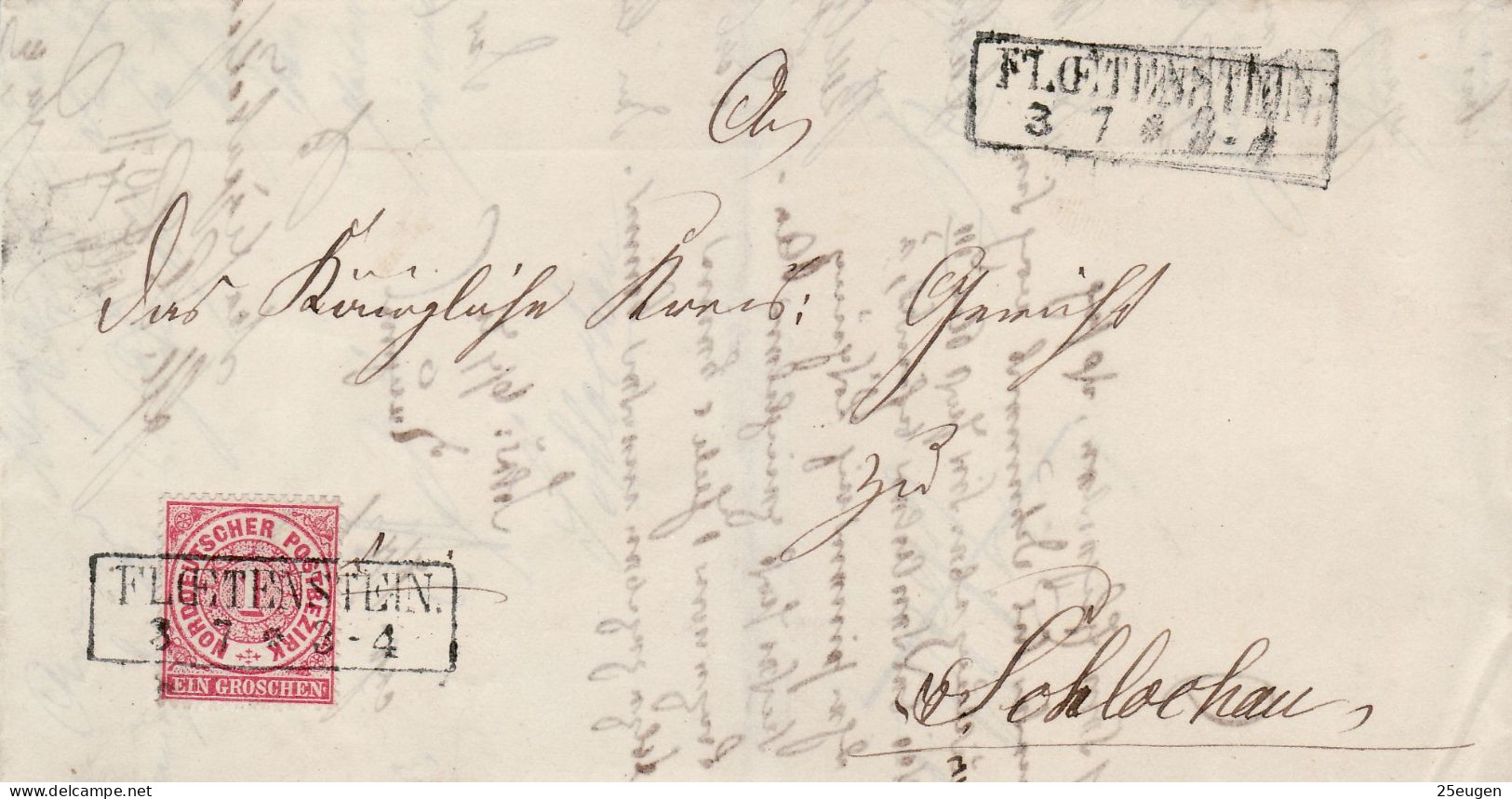 POLAND / GERMAN ANNEXATION 1871  LETTER  SENT FROM KOCZAŁA  / FLOETENSTEIN / TO CZŁUCHÓW / SCHLOCHAU / - Cartas & Documentos