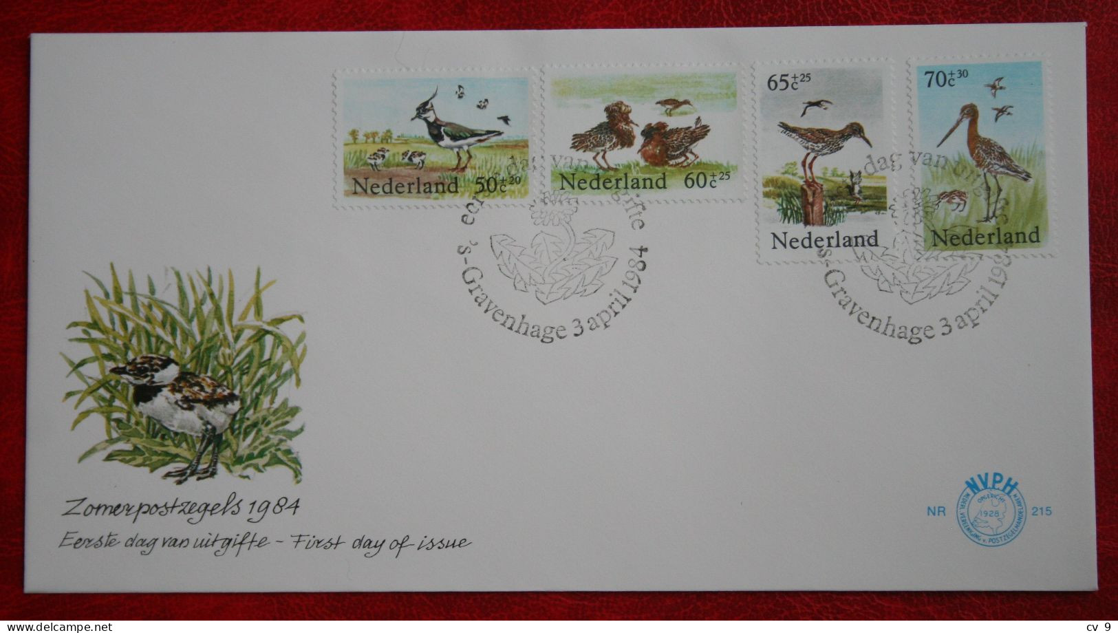 FDC E215 215 Zomer Summer Sommer Vogel Bird NVPH 1301-1304 1984 Without Address NEDERLAND NIEDERLANDE NETHERLANDS - FDC