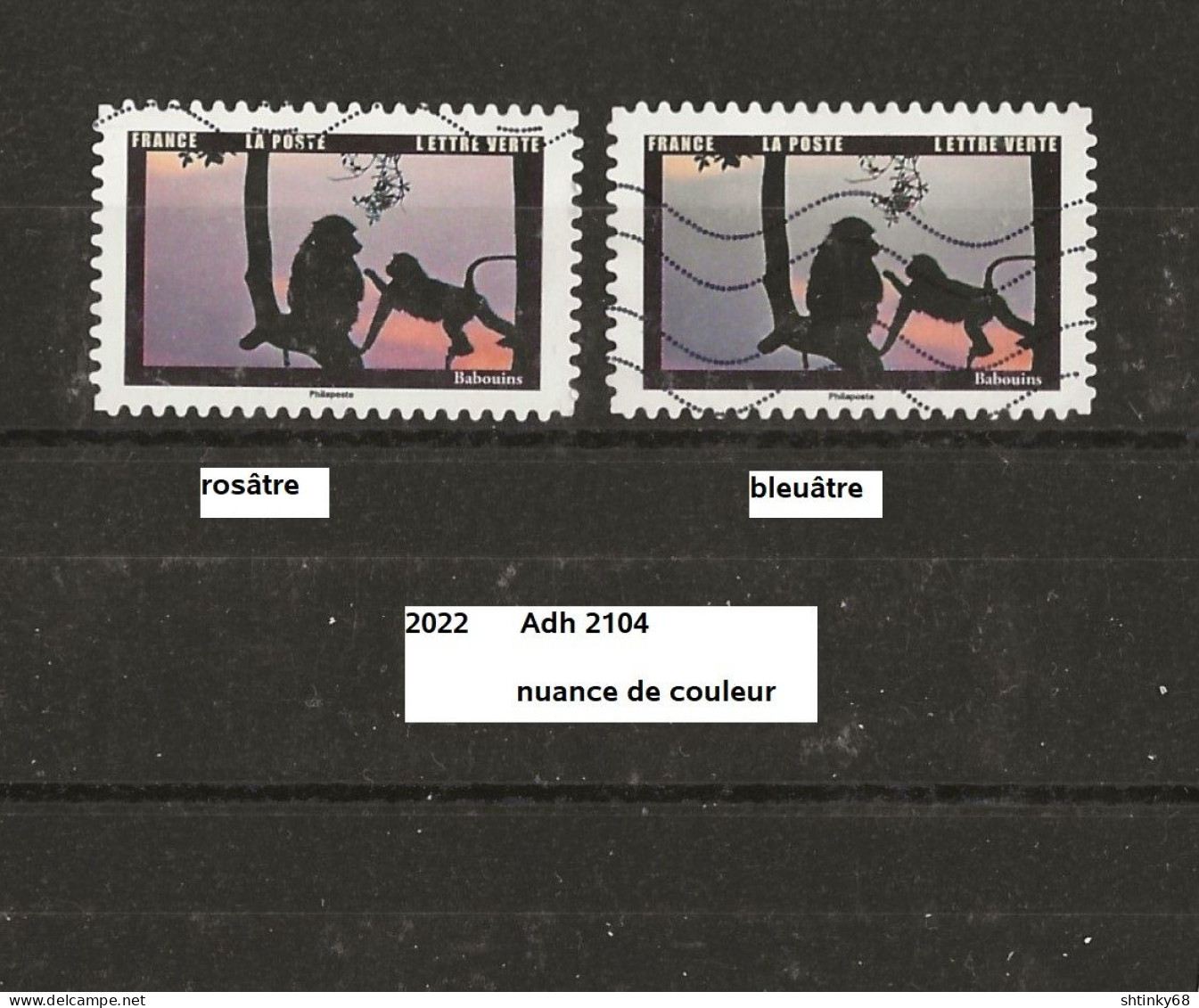 Variété Adhésif De 2022 Oblitéré Y&T N° Adh 2104 Nuance - Used Stamps